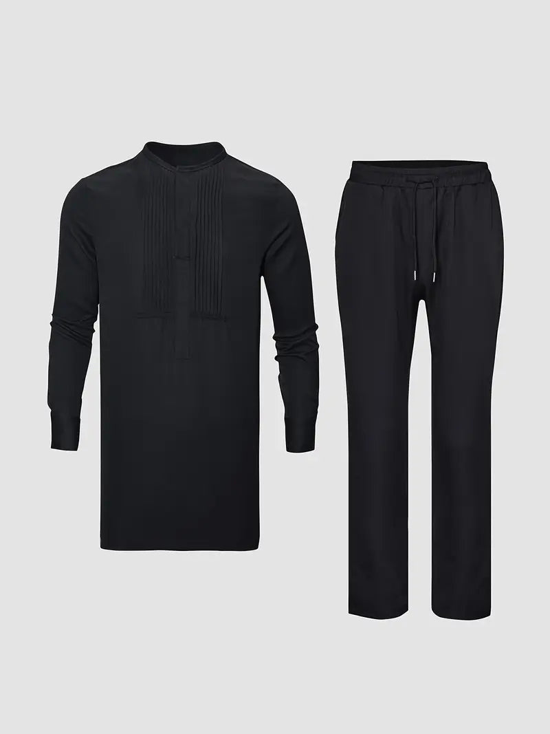 Silk Black -Casual Street Style with Drawstring Solid Pants
