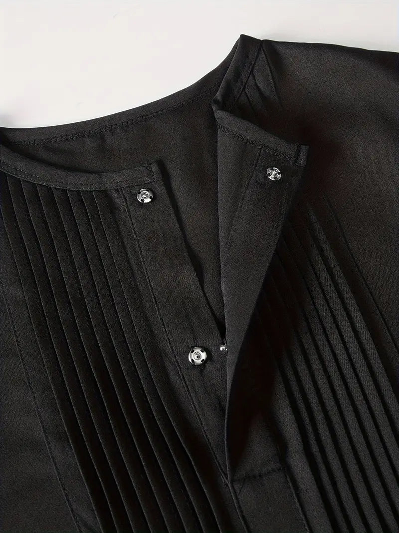 Silk Black -Casual Street Style with Drawstring Solid Pants