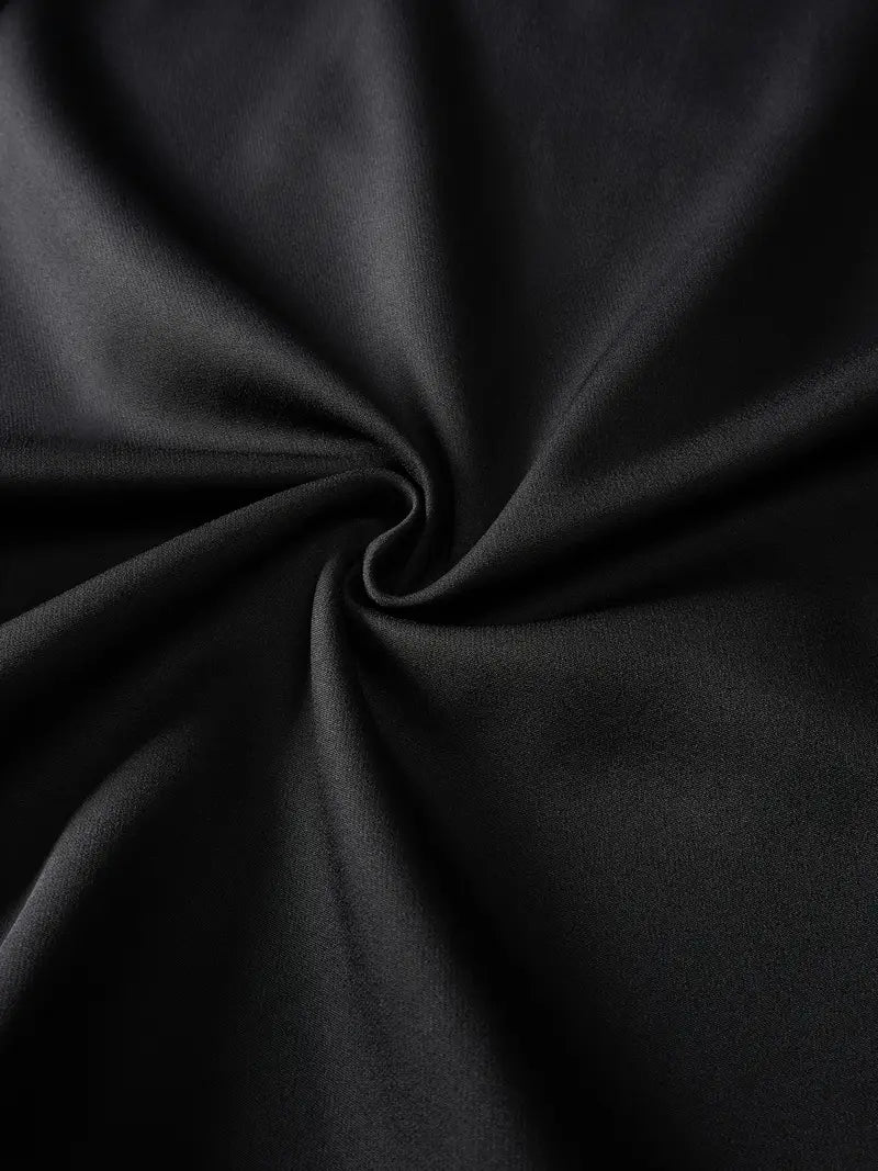 Silk Black -Casual Street Style with Drawstring Solid Pants