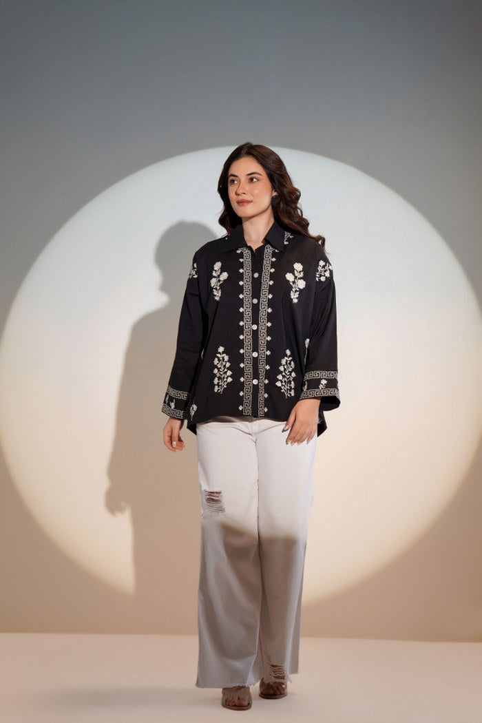 Black Embroidered Shirt