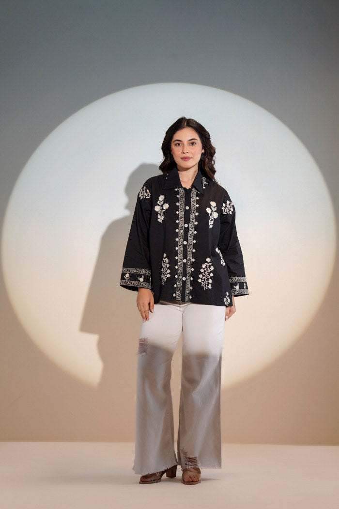 Black Embroidered Shirt