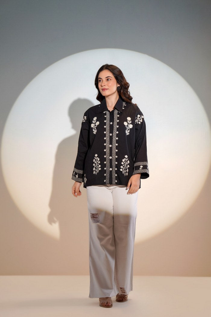 Black Embroidered Shirt