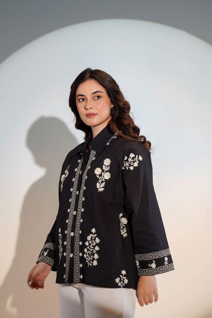 Black Embroidered Shirt