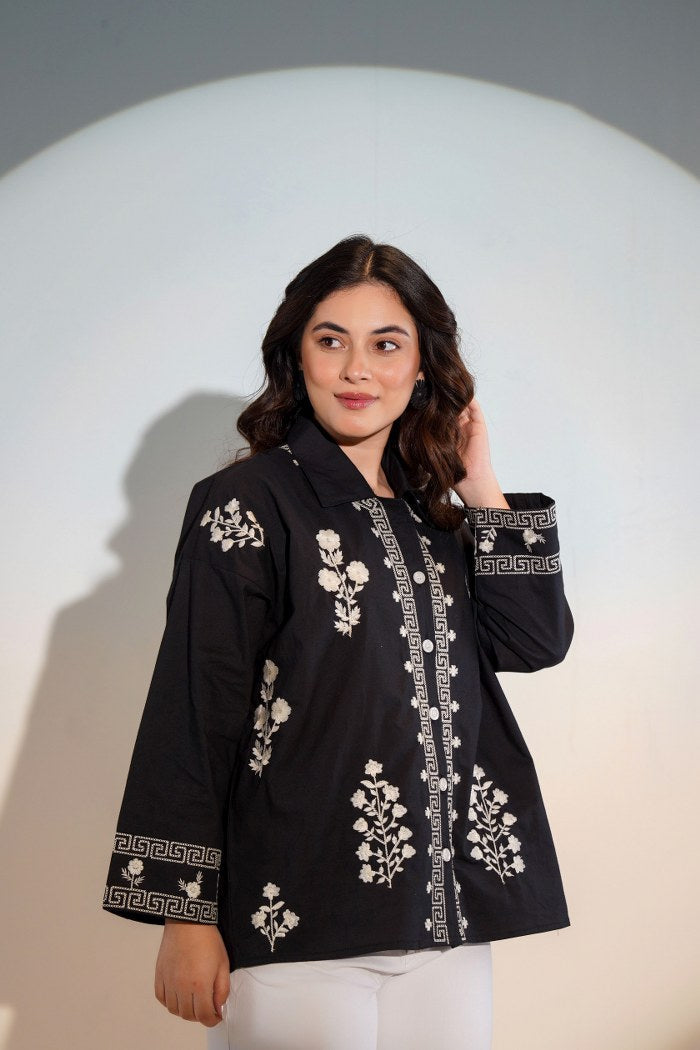 Black Embroidered Shirt