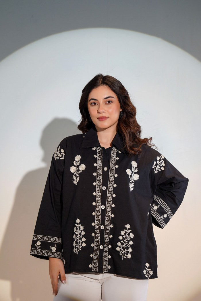 Black Embroidered Shirt
