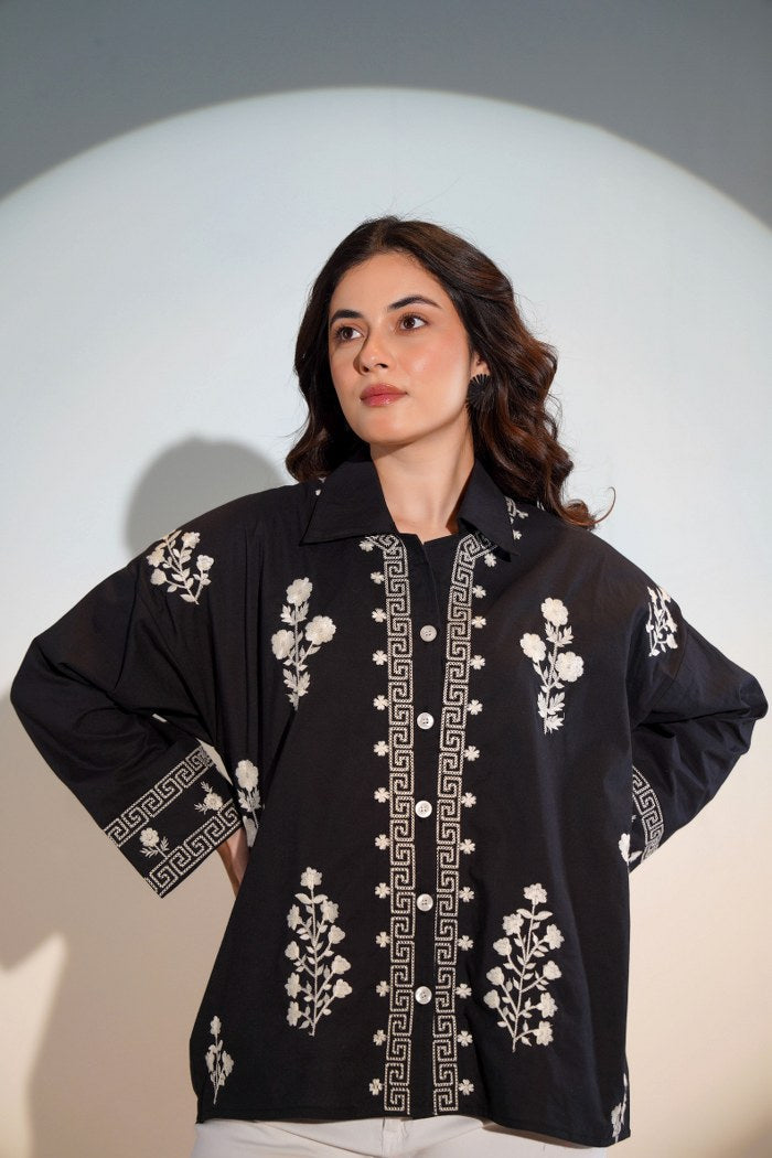 Black Embroidered Shirt