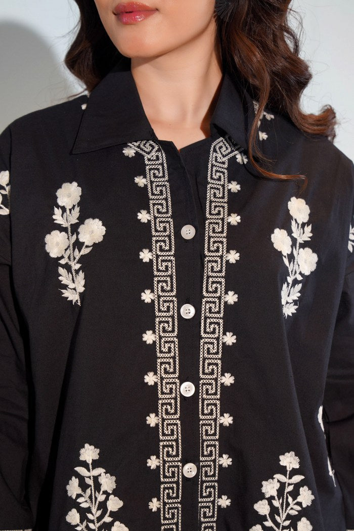 Black Embroidered Shirt