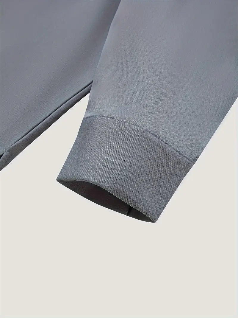 Light Grey - Geometric Pattern Dashiki & Drawstring Solid Pants