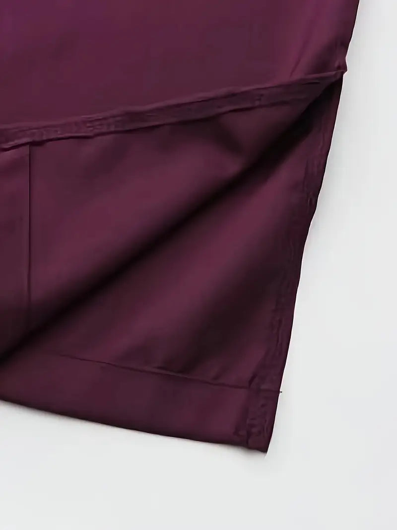 Crimson Purple - Embroidered Patchwork Men's Traditional Attire Set