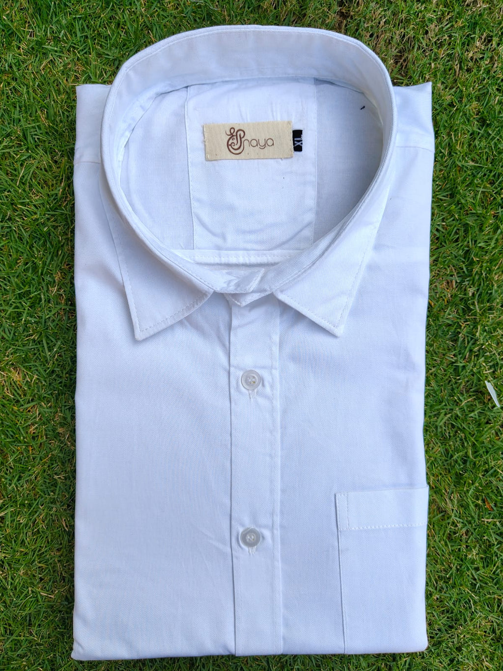 White Cotton Regular Fit Casual Shirt (Full Sleeves)