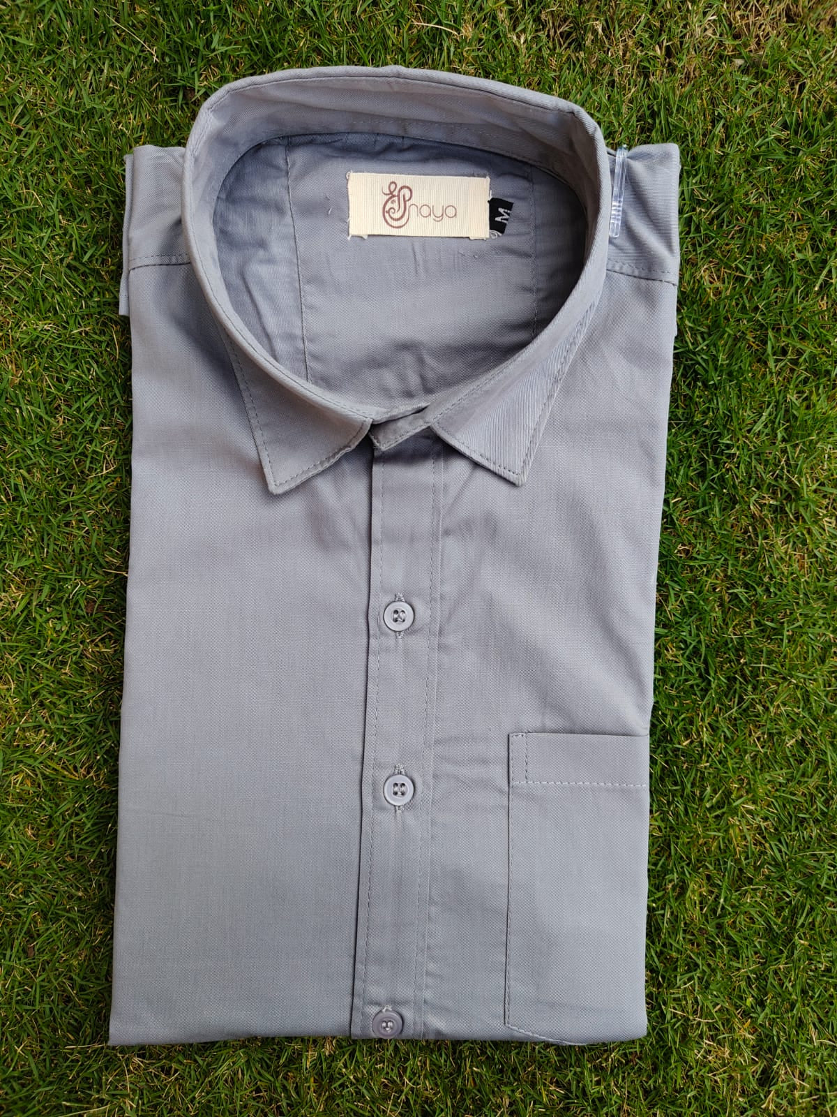 Gray Cotton Regular Fit Casual Shirt (Full Sleeves)