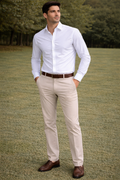 White Cotton Regular Fit Casual Shirt (Full Sleeves)